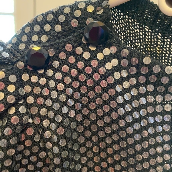 VINTAGE ST JOHN BY MARIE GRAY BLUE & BLACK KNIT DRESS MEASUREMENTS PROVIDED - Picture 4 of 8